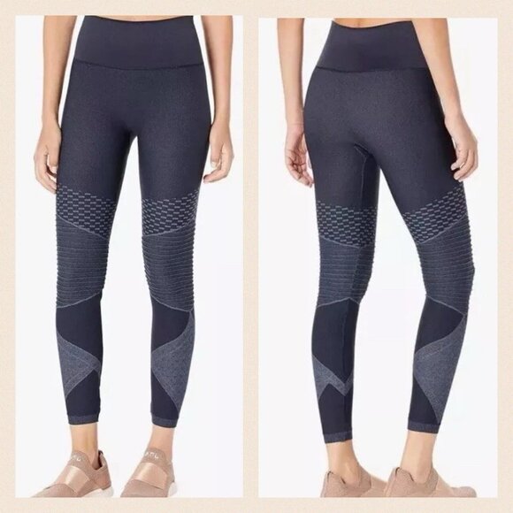 SPANX Wide Waist Seamless Moto Leggings Indigo Sky Blue M 6-8 - Picture 1 of 10